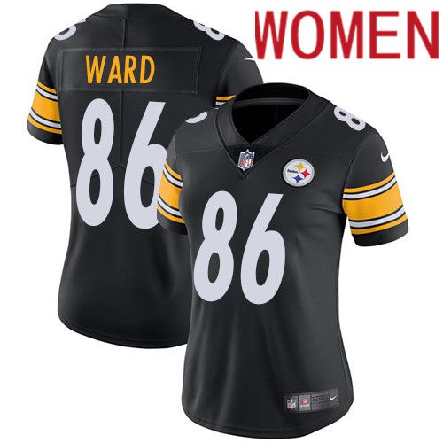 Women Pittsburgh Steelers #86 Hines Ward Nike Black Vapor Limited NFL Jersey->women nfl jersey->Women Jersey